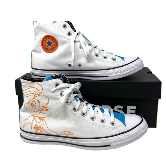 Converse Chuck Taylor High Top Canvas White Men Sneakers Custom 172514C-WHT/BLU - Picture 4 of 9